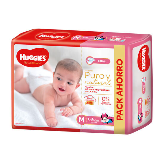 PAÑAL HUGGIES NATURAL CARE ELLAS Mx68